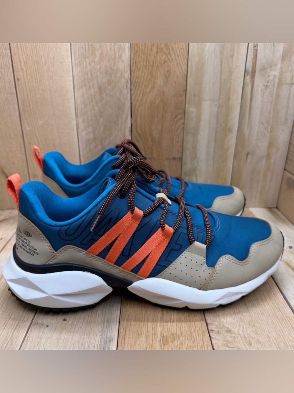 OAKLEY MADIC Blue/Orange/Tan Ripstop & Rubber Sole Hiking Tactical Shoes Size 10 - Picture 3 of 13